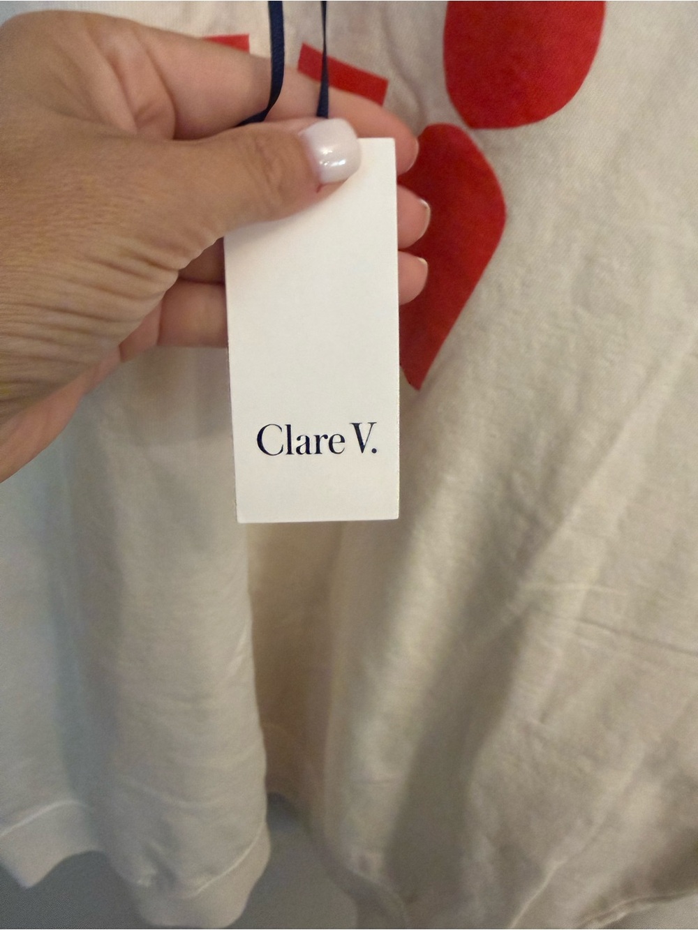 Clare V Cream Sweatshirt with Red 'oui' Graphic - Picture 4 of 8